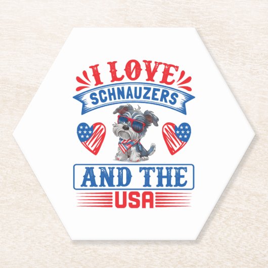 I Liebe Schnauzers und die USA Untersetzer (Vorderseite)