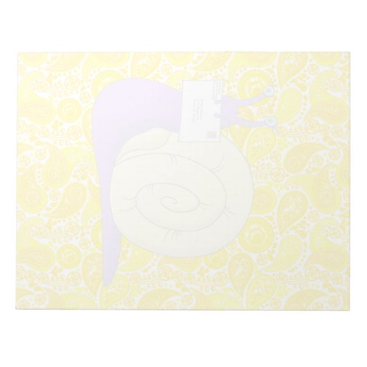I Liebe Schneckenpost (gelb) - 11" x 8,5" Notepad Notizblock (Vorderseite)