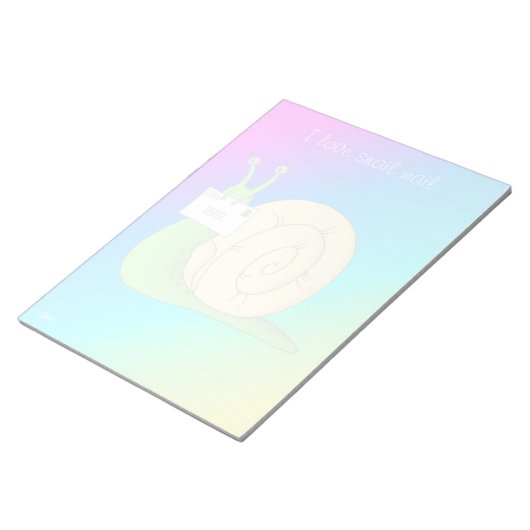 I Liebe Schneckenpost (Gradient) - 11" x 8,5" Note Notizblock (angewinkelt)