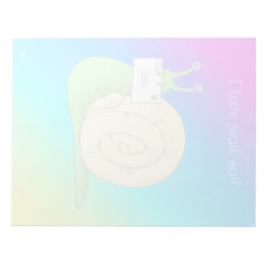 I Liebe Schneckenpost (Gradient) - 11" x 8,5" Note Notizblock (Vorderseite)