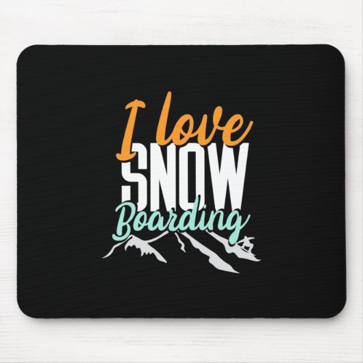 I Liebe Schnee Boarding Mousepad (Vorne)