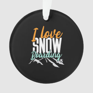 I Liebe Schnee Boarding Ornament