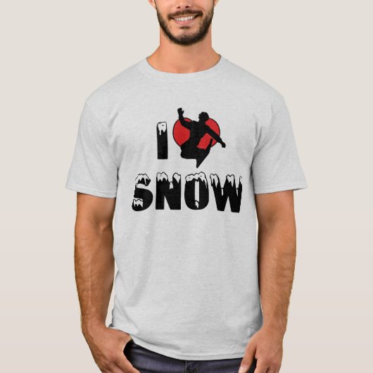 I Liebe Schnee T - Shirt (Vorderseite)