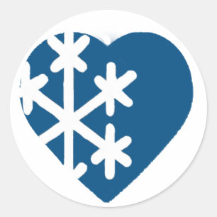 I Liebe Schneeflocken - Aufkleber