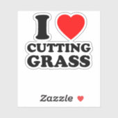 I Liebe Schneiden Gras Funny Lawncare Geschenk Aufkleber (Blatt)