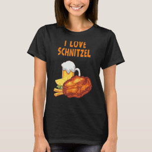 I Liebe Schnitzel German Food Sprichwort Spaß T-Shirt