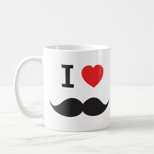 I Liebe-Schnurrbart Kaffeetasse (Links)