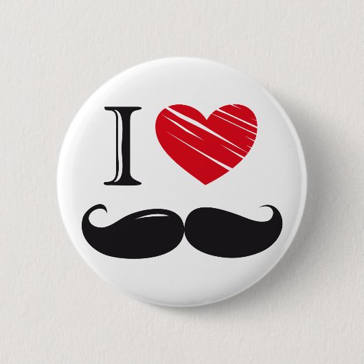 I Liebe SCHNURRBART Nr 1 Button (Vorderseite)