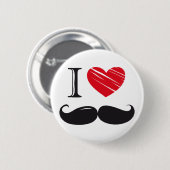 I Liebe SCHNURRBART Nr 1 Button (Vorne & Hinten)