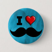 I Liebe-Schnurrbart-Schnurrbart Stache Button (Vorderseite)