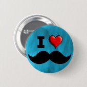 I Liebe-Schnurrbart-Schnurrbart Stache Button (Vorne & Hinten)