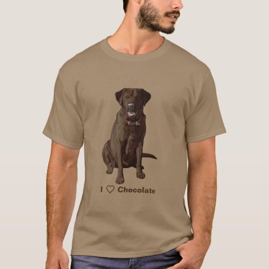 I Liebe Schokolade Labrador Retrievers T-Shirt (Vorderseite)