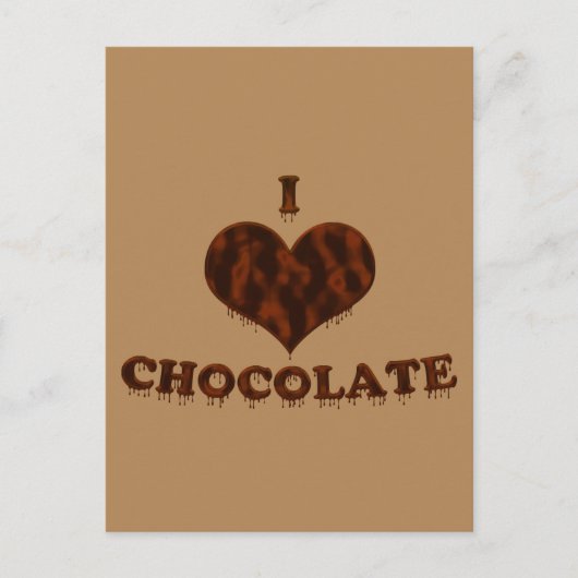 I Liebe Schokolade Postkarte (Vorderseite)