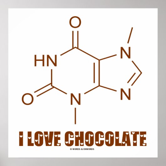 I Liebe Schokolade (Theobrominchemikalien) Poster (Vorne)