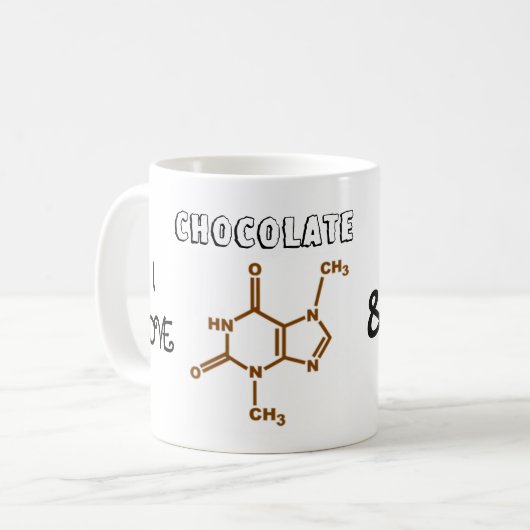 I Liebe-Schokolade u. Koffein-Tasse Kaffeetasse (Vorderseite Links)