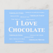I Liebe Schokoladegeschenke Postkarte (Vorderseite)