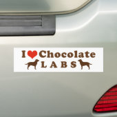 I Liebe-Schokoladen-Labradore Autoaufkleber (Auf Auto)
