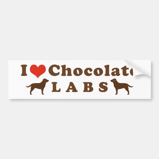 I Liebe-Schokoladen-Labradore Autoaufkleber (Vorne)