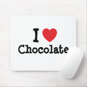 I Liebe Schokoladenherz T - Shirt Mousepad (Mit Mouse)