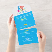 I Liebe School Back to School Cartoon Abschluss All In One Einladung (Abreißen)