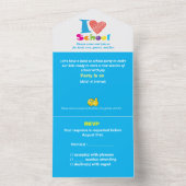 I Liebe School Back to School Cartoon Abschluss All In One Einladung (Innen Boden)