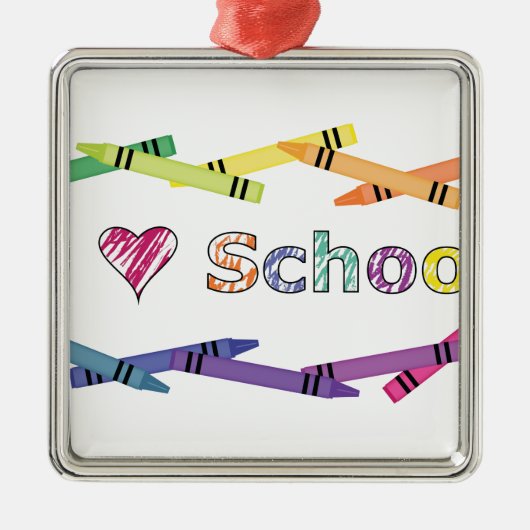 I Liebe School Ornament Aus Metall (Vorne)