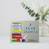 I Liebe School Postkarte (Stehend Vorderseite)