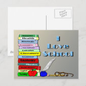 I Liebe School Postkarte (Vorne/Hinten)