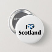 I Liebe Schottische Flagge Button (Vorne & Hinten)