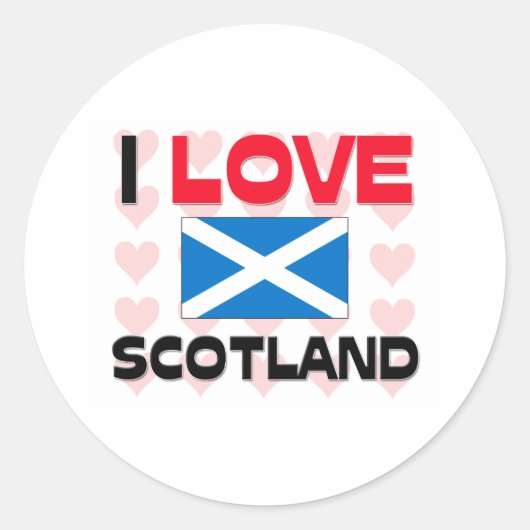 I Liebe Schottland Runder Aufkleber (Vorderseite)