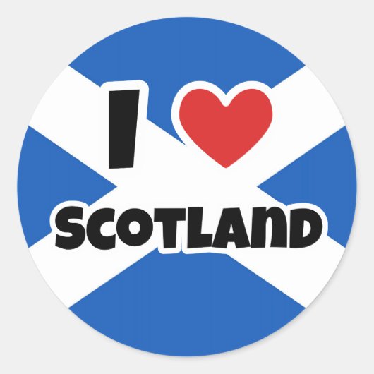 I Liebe Schottland Runder Aufkleber (Vorderseite)