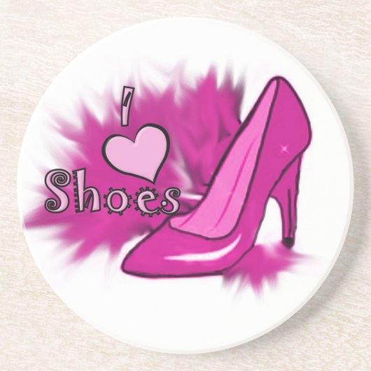 I Liebe-Schuhe Sandstein Untersetzer (Vorne)