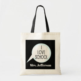 I Liebe Schule Sprache Blase hinzufügen Tasche