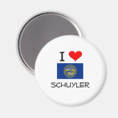 I Liebe Schuyler Nebraska Magnet (Vorderseite/Rückseite)