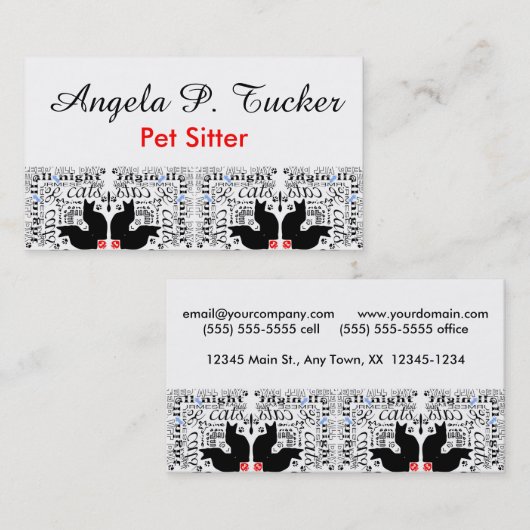 I Liebe Schwarze Katzen Kaleidoskop Visitenkarte (Vorne/Hinten)