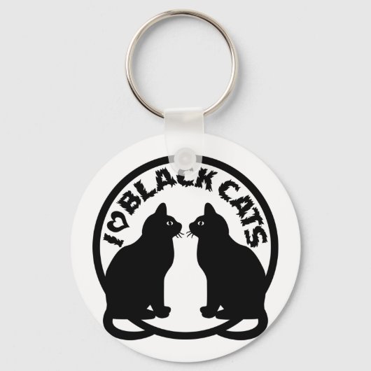 I LIEBE SCHWARZE KATZEN SCHLÜSSELANHÄNGER (Vorderseite)