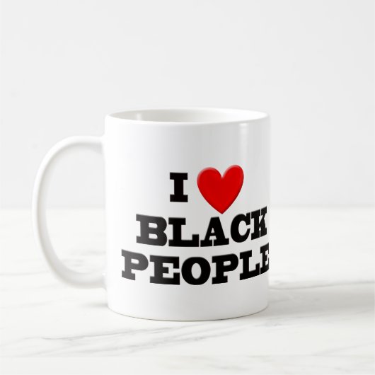 I Liebe-schwarze Leute Kaffeetasse (Links)