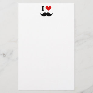 I Liebe-schwarze Schnurrbärte des Herz-I Briefpapier