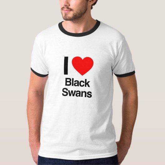 i Liebe Schwarze Schwäne T-Shirt (Vorderseite)