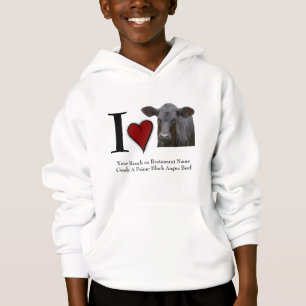 I Liebe-schwarzes Angus-Rindfleisch Hoodie