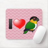 I Liebe-schwarzköpfige Papageien Mousepad (Mit Mouse)