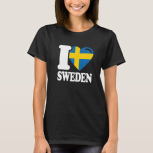 I Liebe Schweden Heimat schwedische Flagge Schwede T-Shirt