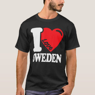 I Liebe Schweden Heimat schwedische Flagge Schwede T-Shirt