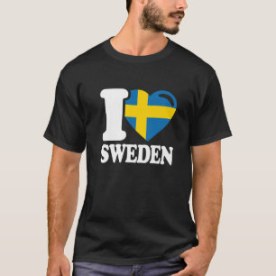 I Liebe Schweden Heimat schwedische Flagge Schwede T-Shirt
