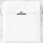I LIEBE SCHWEDEN Herz-Aufkleber (Tasche)