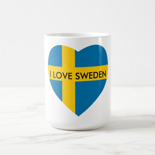 I LIEBE-SCHWEDEN-HERZ KAFFEETASSE (Mittel)