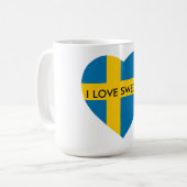 I LIEBE-SCHWEDEN-HERZ KAFFEETASSE (Vorderseite Links)