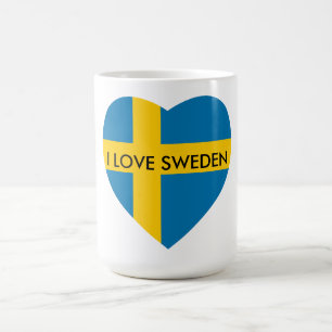 I LIEBE-SCHWEDEN-HERZ KAFFEETASSE