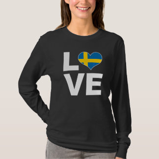 I Liebe Schweden Herzenflagge Schweden T-Shirt
