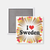 I Liebe Schweden Magnet (Vorderseite/Rückseite)